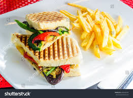Veg Sandwich served with French Fries